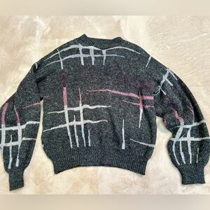 Vintage Kennington 80’s Sweater Made in Italy Wool Blend Abstract Pattern size L